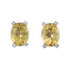 VICTOR MAYER pair of stud earrings with gold beryls
