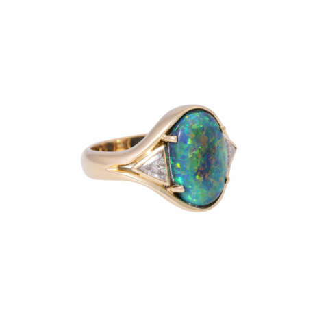 Ring with high fine black opal ca. 3,5 ct - Foto 1