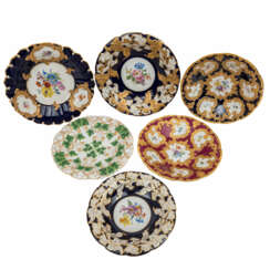 MEISSEN "Set of 6 ceremonial plates" 20.c.