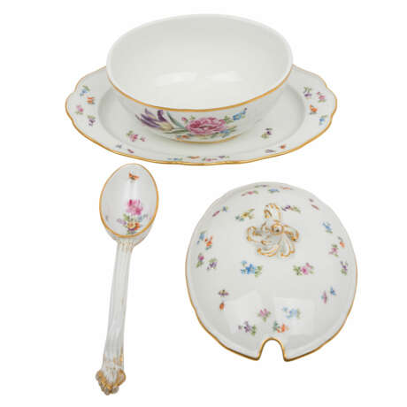 MEISSEN, extensive dinner service for 6 persons "Bouquet of flowers, scattered flowers and insect decor" 1860-1924 - Foto 7