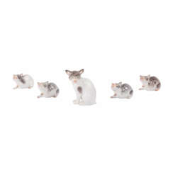 MEISSEN "Convolute 5 miniature animal figurines" 20.c.