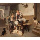 EBERLE, ADOLF (1843-1914) "Hunter with his dogs in the parlor" 1893 - фото 1