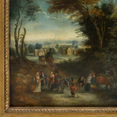 GERMAN SCHOOL OF THE 17th CENTURY "Group of villagers in a clearing". - photo 3