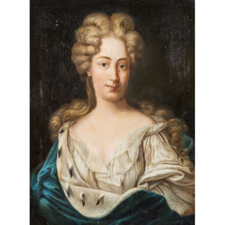Painter of the 18th century "Portrait of a noble lady in ermine coat". - Foto 1