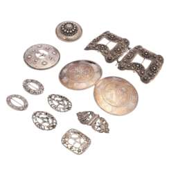 NETHERLANDS/FRANCE Collection of 8 belt buckles and 2 silver shoe buckles, 18th/19th c.: