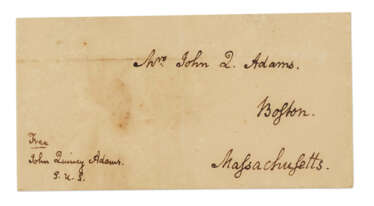 A franked address panel sent to Louisa Adams