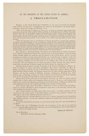 The first State Department printing of the Final Emancipation Proclamation - photo 1