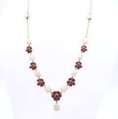 Opal Enamel Diamond Necklace