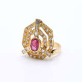 Set: Ruby-Diamond Necklace and Ruby-Diamond Ring - photo 8