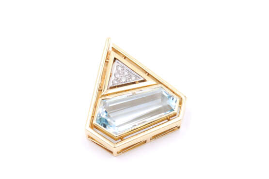 Aquamarine Diamond Pendant - фото 1
