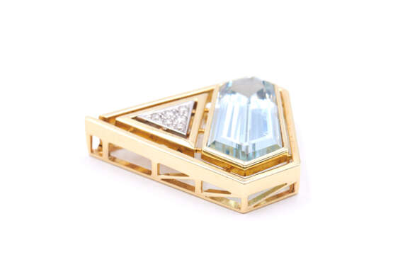 Aquamarine Diamond Pendant - фото 2