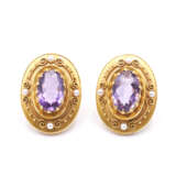 Amethyst Pearl Ear Clips - Foto 1