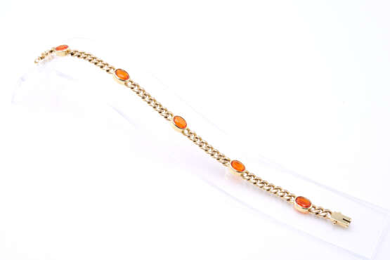 Fire-Opal Curb Chain Bracelet - фото 1