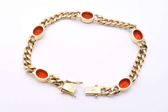 Fire-Opal Curb Chain Bracelet - фото 4