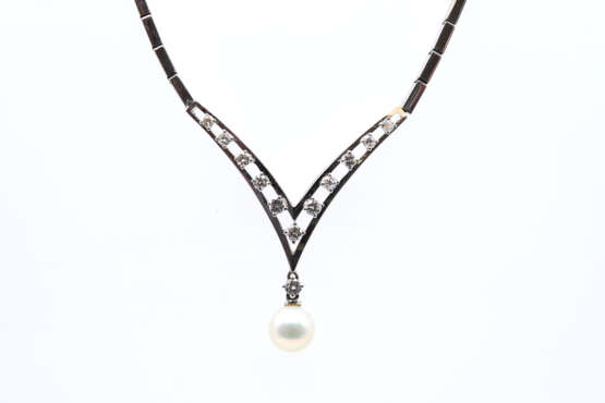 Pearl Diamond Necklace - Foto 1