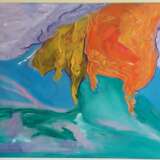 Orange sky. Canvas on the subframe Acrylic paint Abstract art Россия Уфа 2023 - photo 1