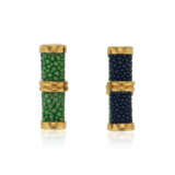 NO RESERVE | TRIANON TWO PAIRS OF CORAL AND SHAGREEN CUFFLINKS - фото 4