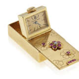 NO RESERVE | VAN CLEEF & ARPELS RUBY AND GOLD TRAVEL CLOCK - photo 1