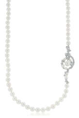 CHANEL CULTURED PEARL AND DIAMOND 'COMÈTE' LONGCHAIN NECKLACE