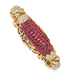 DAVID WEBB RUBY AND DIAMOND BRACELET