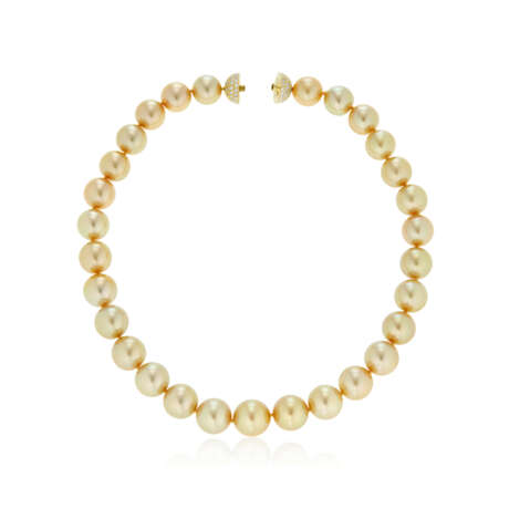 GOLDEN CULTURED PEARL AND DIAMOND NECKLACE - фото 4