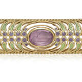 NO RESERVE | TIFFANY & CO., LOUIS COMFORT TIFFANY COLORED SAPPHIRE AND ENAMEL BROOCH - photo 1