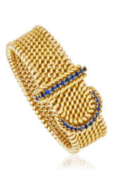 VAN CLEEF & ARPELS RETRO SAPPHIRE AND GOLD BRACELET