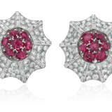 NO RESERVE | RUBY AND DIAMOND EARRINGS - фото 1