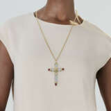NO RESERVE | TIFFANY & CO., JEAN SCHLUMBERGER RUBY AND DIAMOND CROSS PENDANT AND TIFFANY & CO. GOLD CHAIN - Foto 2