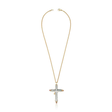 NO RESERVE | TIFFANY & CO., JEAN SCHLUMBERGER RUBY AND DIAMOND CROSS PENDANT AND TIFFANY & CO. GOLD CHAIN - Foto 4