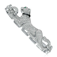 CARTIER DIAMOND, ONYX AND EMERALD 'PANTHÈRE DE CARTIER' BRACELET