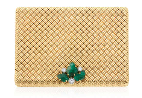 CARTIER EMERALD, DIAMOND AND GOLD COMPACT - фото 1