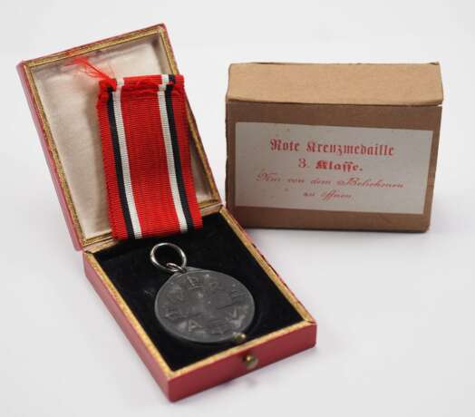 Preussen: Rot-Kreuz Medaille, 3. Klasse, im Etui mit Überkarton. - Foto 1