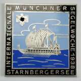 Autoplakette Internationale Münchner Segelwoche 1938 Starnberger See. - Foto 1