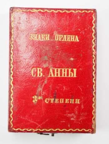 Russland: Orden der hl. Anna, 2. Modell (1810-1917), 3. Klasse Etui. - Foto 2