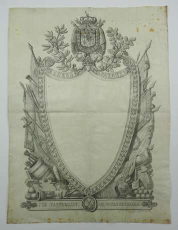 Westphalen: Ehrenmedaille. 1. Model (1809) Verleihungsurkunde. - фото 1