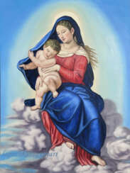 Картина Маслом Рукописная Мария и Иисус