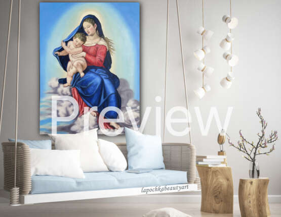 Картина Маслом Рукописная Мария и Иисус Холст на подрамнике Масло Барокко Россия 2023 г. - фото 7