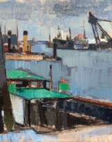 Rolf Böhlig (Hamburg 1904 - Hamburg 1979). Im Hafen.