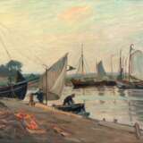 Otto Heinrich Engel (Erbach/Odenwald 1866 - Glücksburg 1949). Im Hafen von Ekensund. - фото 1