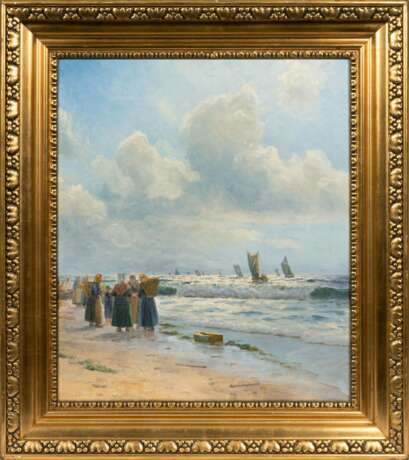 Holger Lübbers (Kopenhagen 1850 - Kopenhagen 1931). Fischerfrauen am Strand. - Foto 2