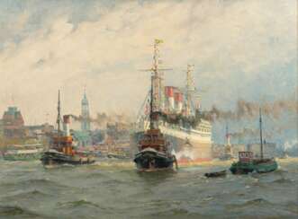 Adolf Mühlhan (Hannover 1886 - Hamburg 1970). Hamburger Hafen.
