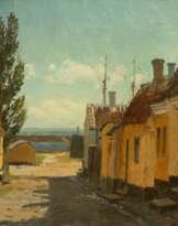 Anton Nissen (Tondern 1866 - Rinkenis 1934). Fischerhäuser in Schleswig-Holm.