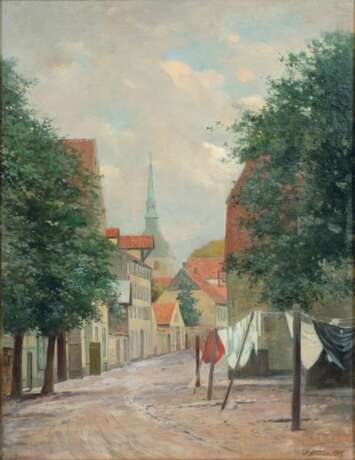Jacob Nöbbe (Flensburg 1850 - Flensburg 1919). Straße in Flensburg. - фото 1