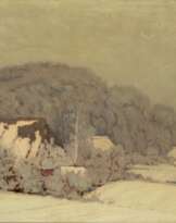 Heinrich Petersen (Schleswig 1881 - Kiel 1955). Katen im Schnee.