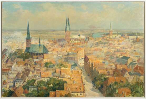 Werner Reuter (1902 - 1962). Panorama von Lübeck. - Foto 2