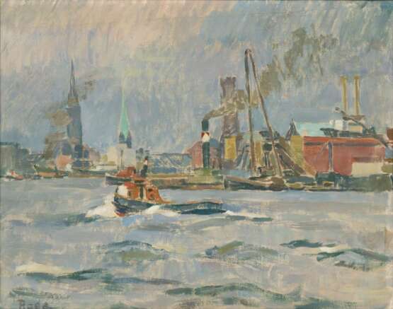 Heinrich Rode (Hamburg 1905 - Hamburg 1983). Hamburger Hafen. - Foto 1