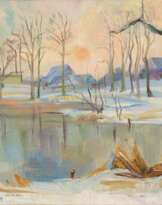 Karl Peter Röhl (Kiel 1890 - Kiel 1975). Winterlandschaft mit See.