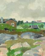 Olaf Rude. Olaf Rude (Rakvere/Estland 1886 - Frederiksberg 1957). Häuser in der Landschaft.