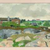 Olaf Rude (Rakvere/Estland 1886 - Frederiksberg 1957). Häuser in der Landschaft. - Foto 2